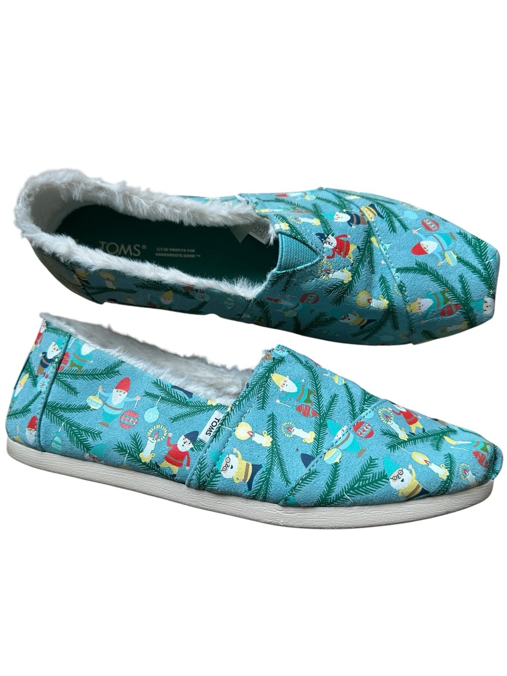 TOMS Holiday Gnome Glow-in-the-Dark Fur Lined Alpargata